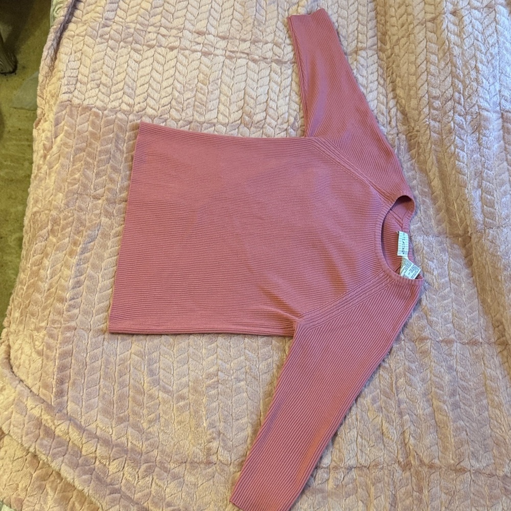 White Stag Pink Ribbed Women's Top